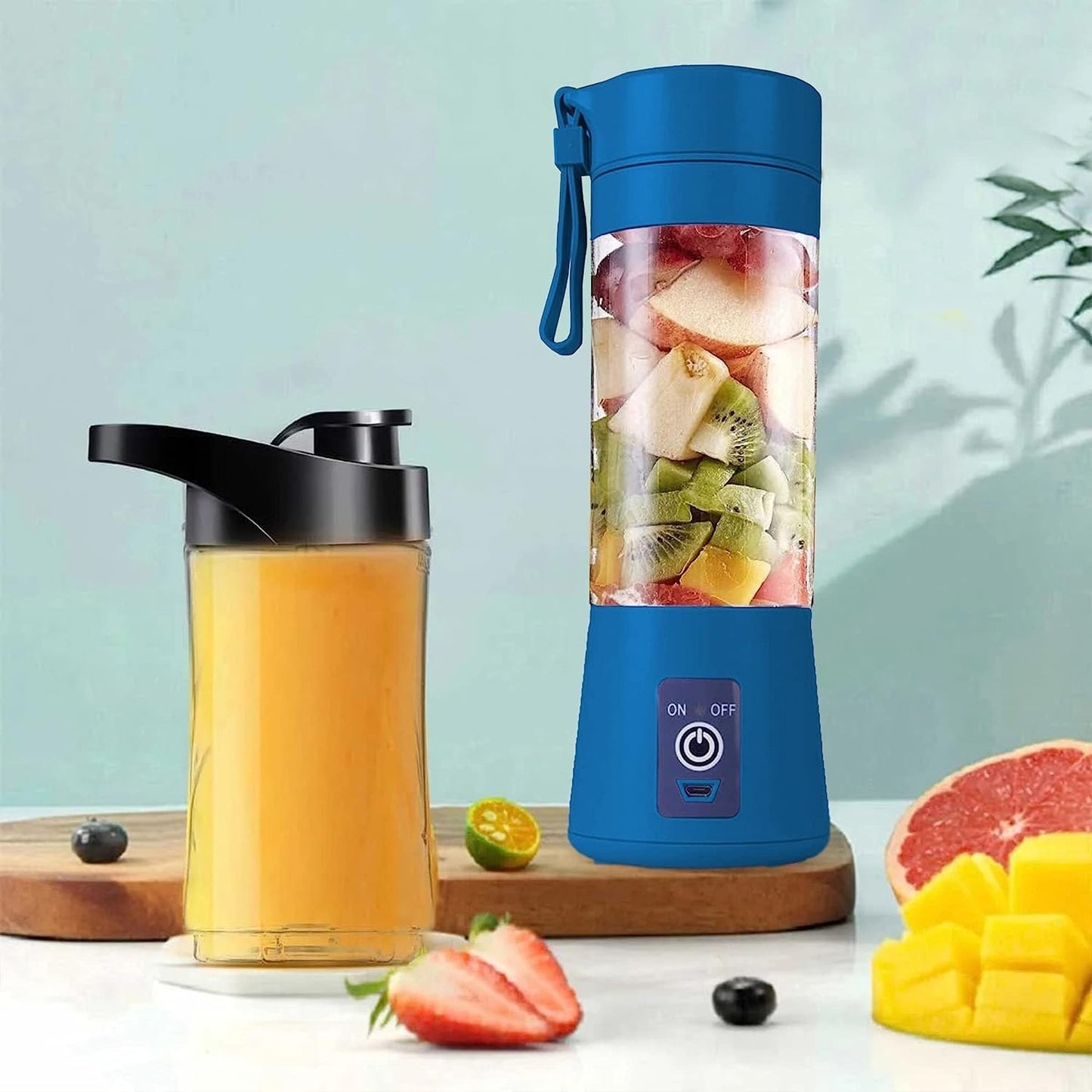 Portable USB Rechargeable Blender – Smoothie & Juice Maker (6 Blades)