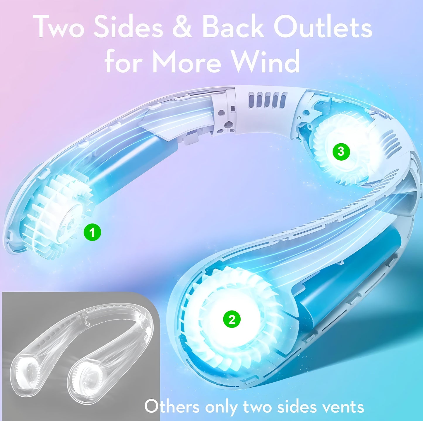 Portable Neck Fan | USB Rechargeable | Hands-Free Personal Cooler for Summer