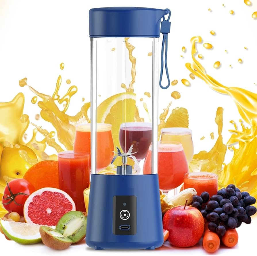 Portable USB Rechargeable Blender – Smoothie & Juice Maker (6 Blades)