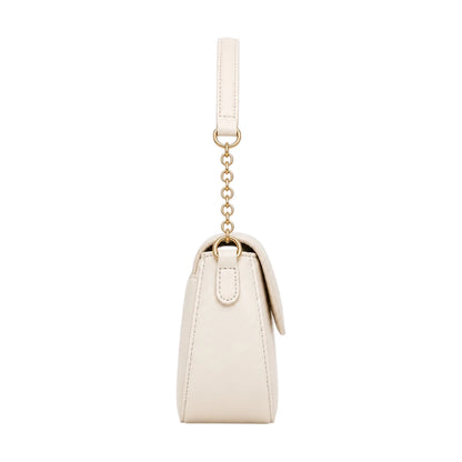 Vezora Ivory Gold Chain Faux Leather Women’s Shoulder Bag