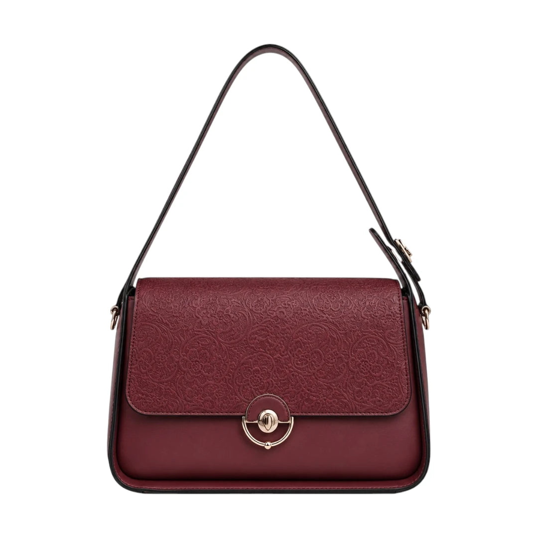 Vezora Maroon Faux leather Women’s Shoulder Bag