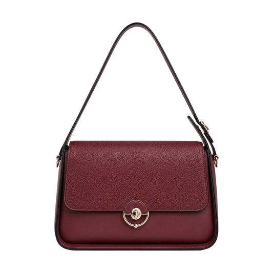 Vezora Maroon Faux leather Women’s Shoulder Bag