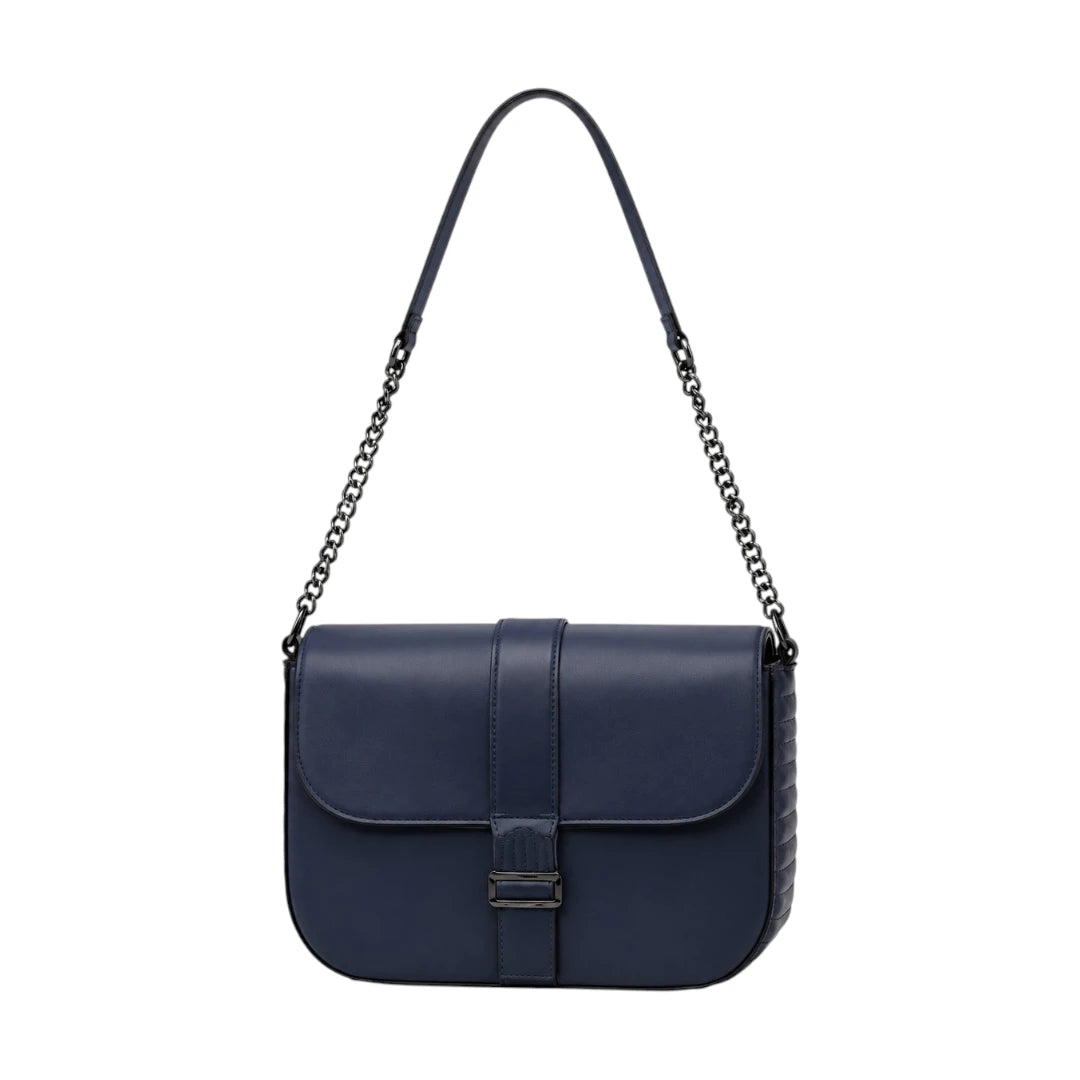 Vezora Navy Chain Women’s Shoulder Bag