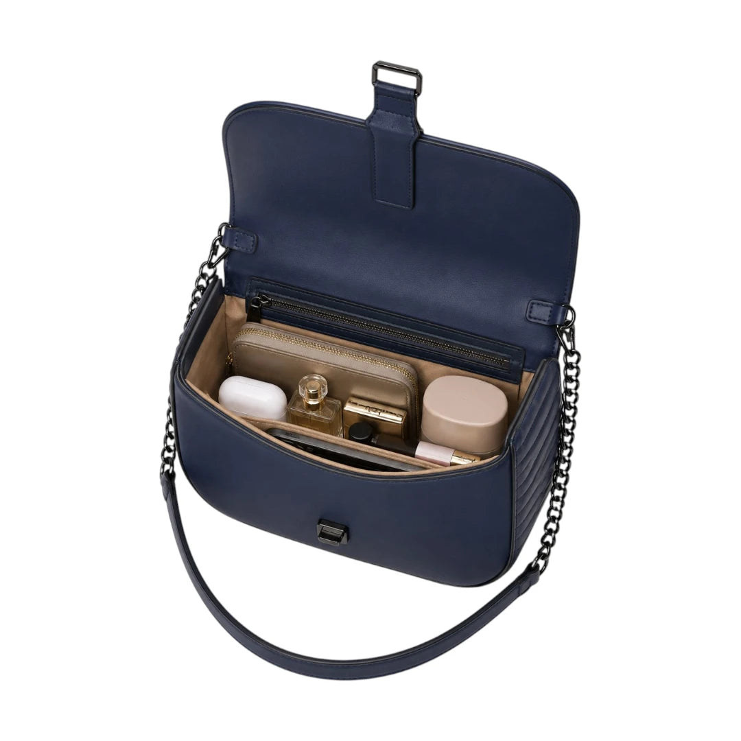 Vezora Navy Chain Women’s Shoulder Bag