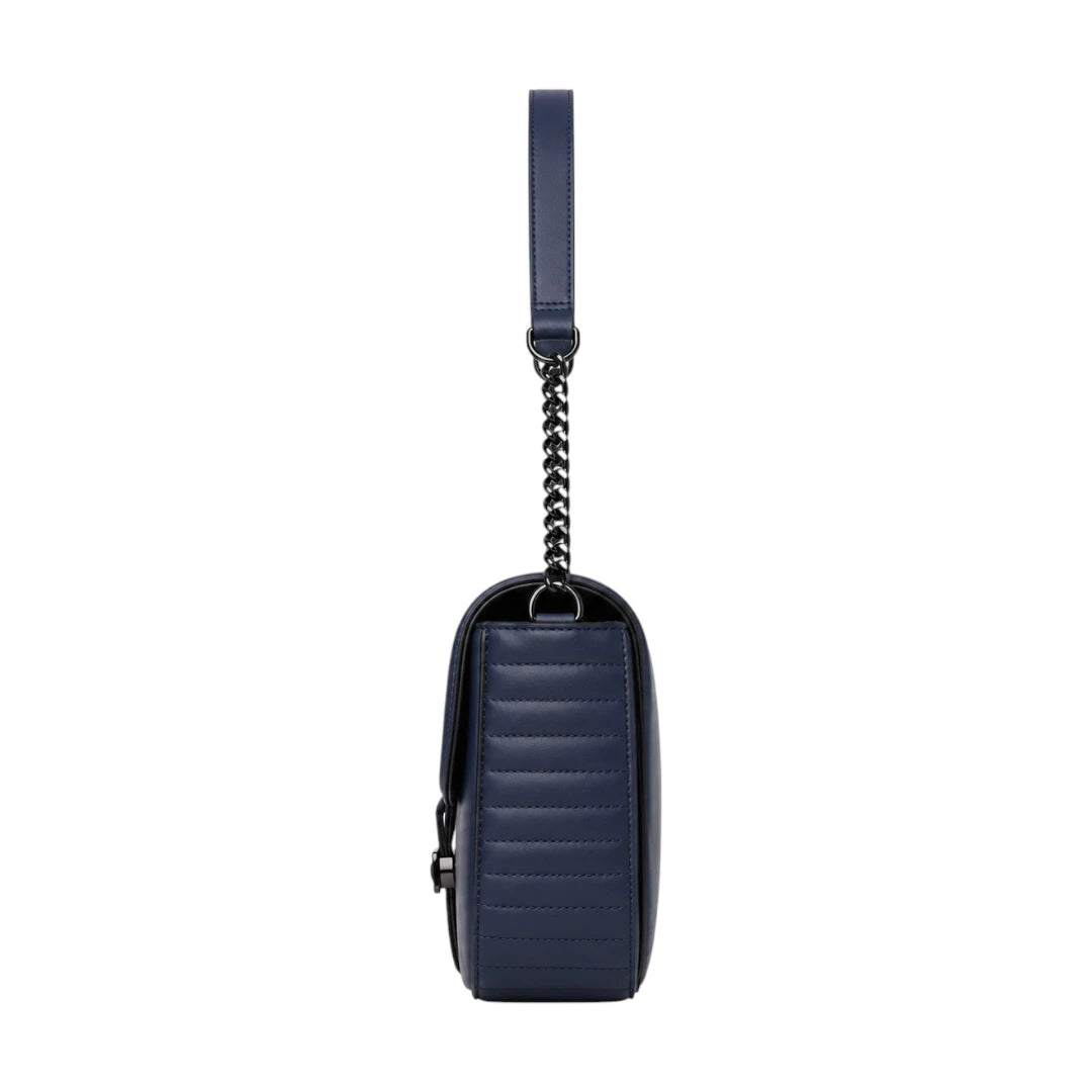 Vezora Navy Chain Women’s Shoulder Bag