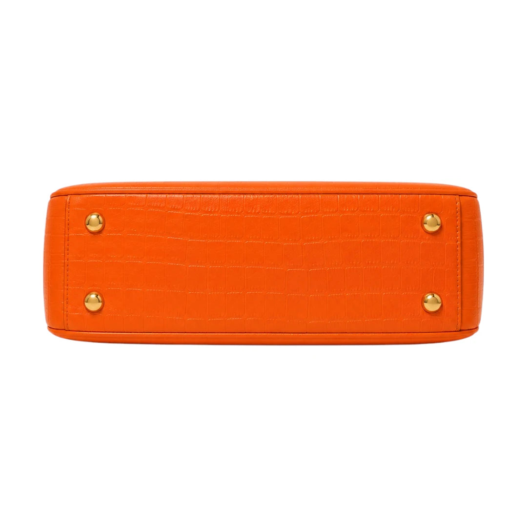 Vezora Orange Faux leather Elegance Women’s Shoulder Bag