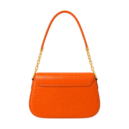 Vezora Orange Faux leather Elegance Women’s Shoulder Bag